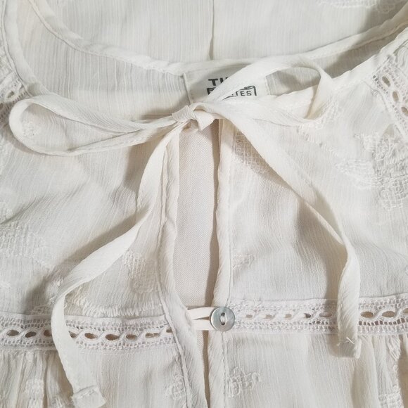 Anthropologie Tiny Petites Womens Embroidered Overlay Dress New Size XSP $148 - Picture 6 of 14